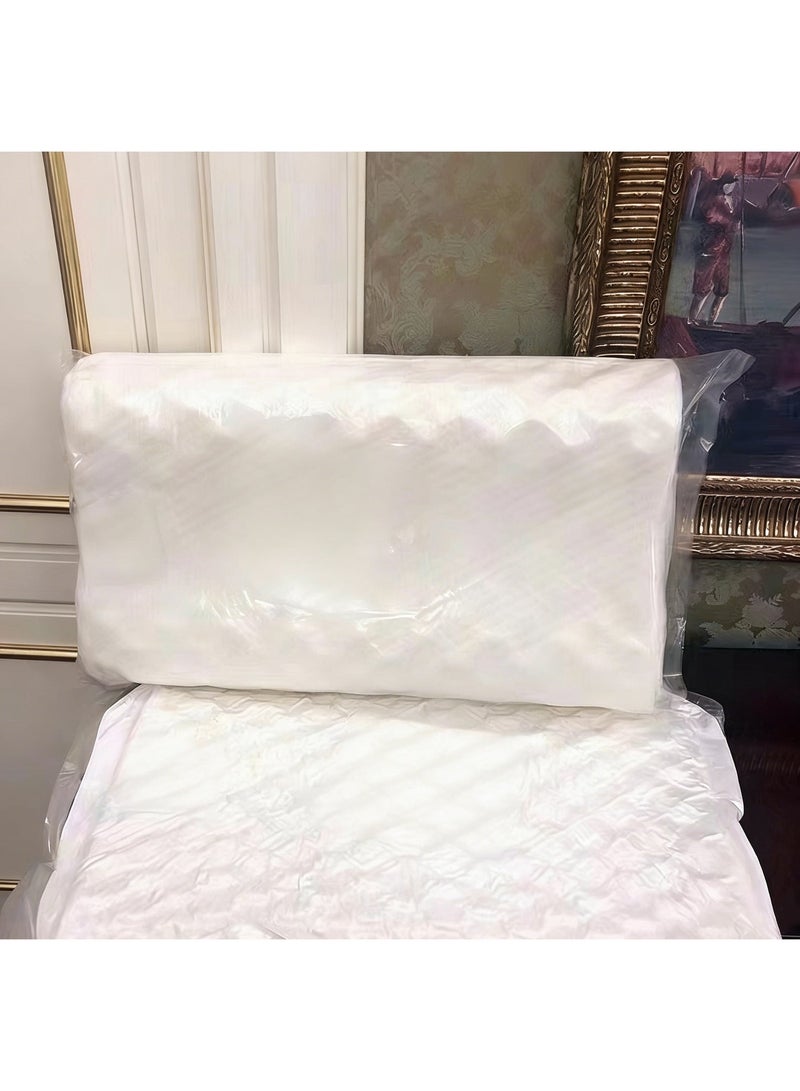 وسادة عنق لاتكس طبيعية نسخة بالغين! لـ 8 سنوات فما فوق، وسادة لاتكس مرنة عالية تنفسية تخفيف الضغط مساعدة النوم، متطابقة مع العنق ومضادة للبكتيريا، وسادة منزل مكتب، 35*55 سم، فردية - Image 3