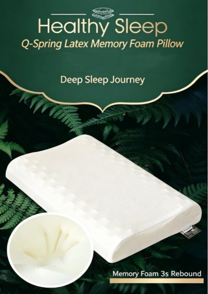 Neck Support Pillow High Elastic Breathable Pressure Relief Sleep Aid Pillow, Cervical-Fit Antibacterial Mite-Resistant, Home Bedroom Office Nap Pillow, 35*55cm, Single - Image 1
