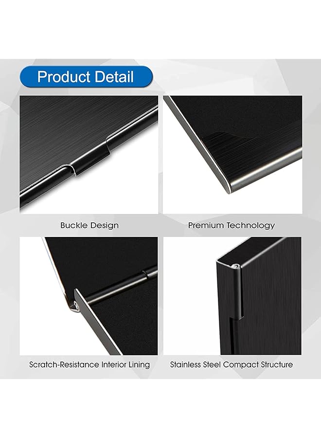 erorex Business Card Case Business Card Holder For Men And Women Pocket Metal Card Case Fashion Professional Stainless Steel Card Holders Purse Name Card Holder Buckle Style Shut Best Gift For Family  - Image 4