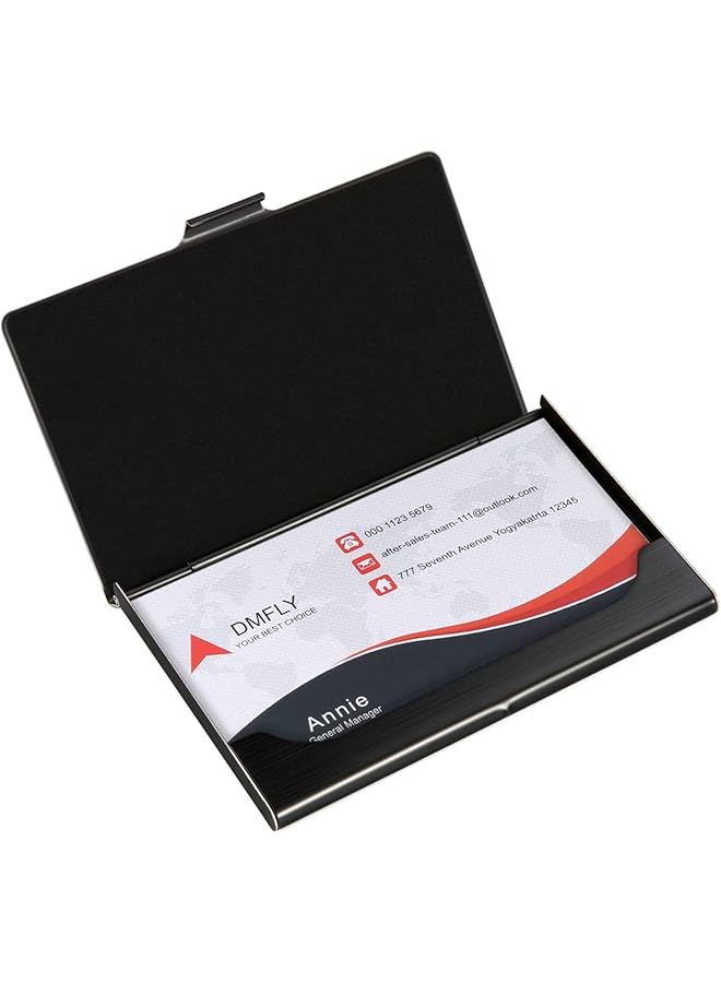 erorex Business Card Case Business Card Holder For Men And Women Pocket Metal Card Case Fashion Professional Stainless Steel Card Holders Purse Name Card Holder Buckle Style Shut Best Gift For Family  - Image 3