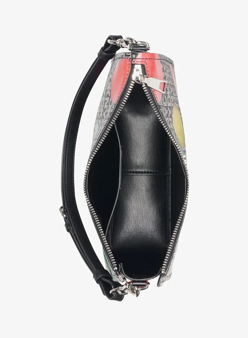 DKNY BLACK LOGO/ BLACK Nessa Medium Crossbody Bag for Women | Best Price UAE