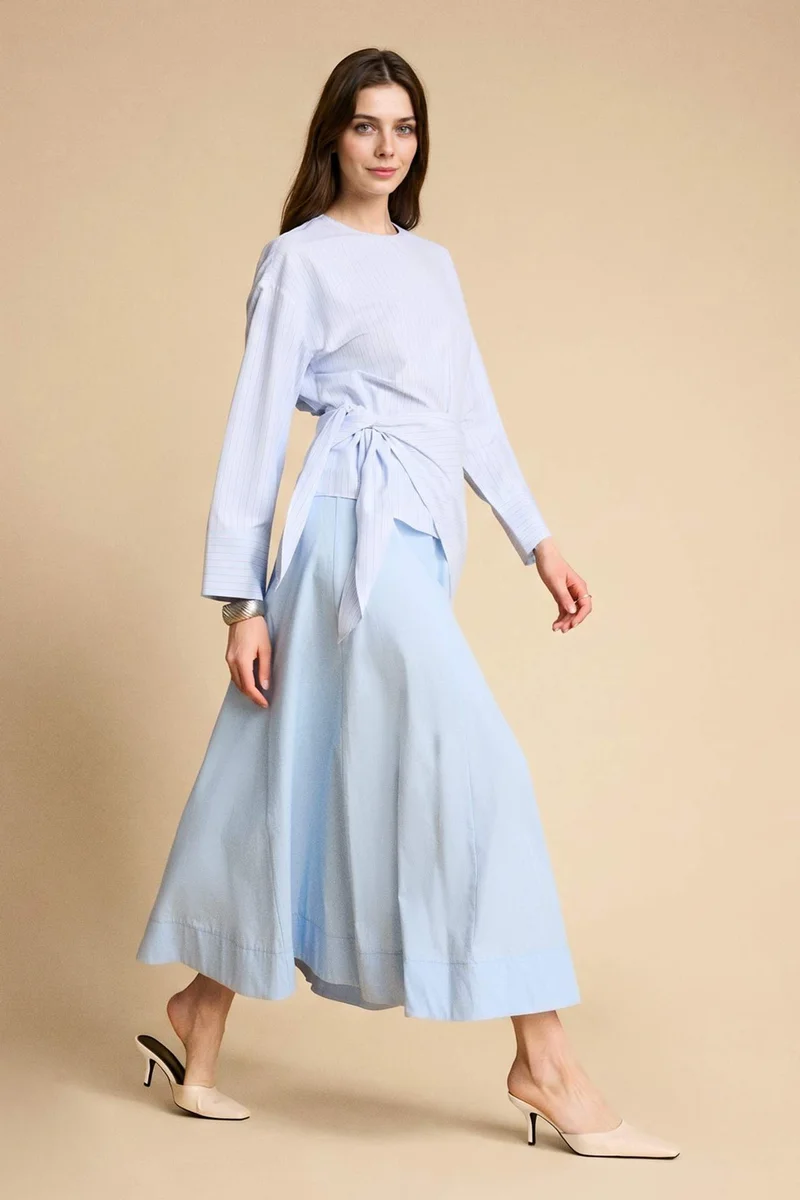 ديفاكتو A Cut Poplin Maxi Skirt