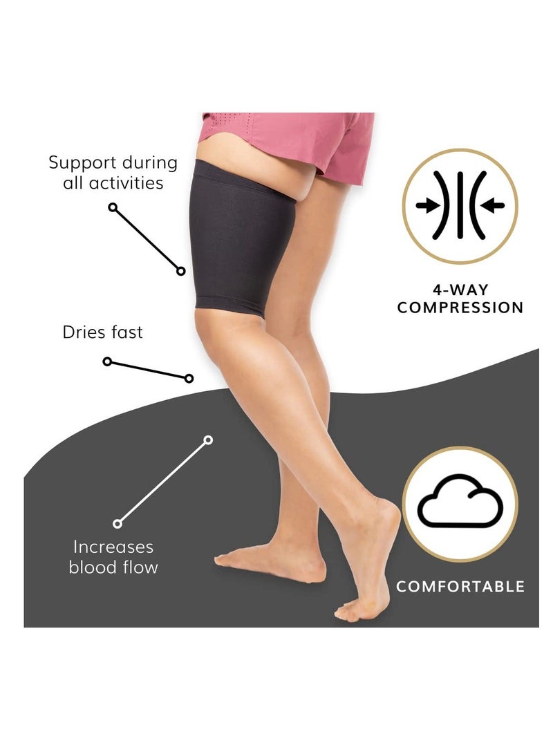 Y&D, Compression Thigh Sleeve, Leg Hamstring Support Wrap Brace for Men and Women Torn or Pulled Hamstring, Sore Muscle Cramps, Recovery Relief, Elastic Anti Slip - Image 4