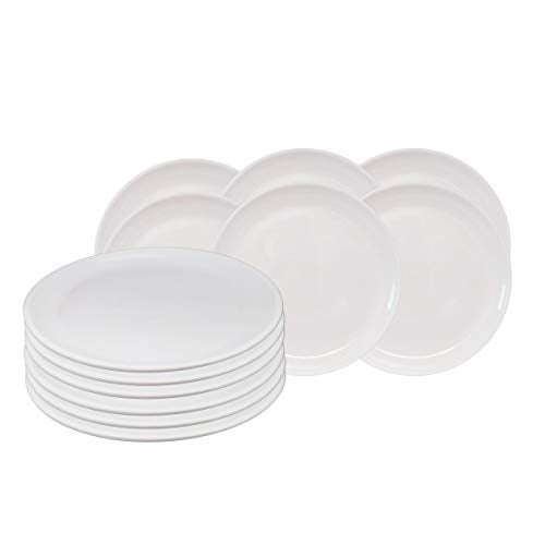 Urmila Plastic Unbreakable Plastic Round Serving Dinner Plates Full Size Plate for Dining Table Home Kitchen Party Restaurant 12 Inches White Set of 24 - Image 1