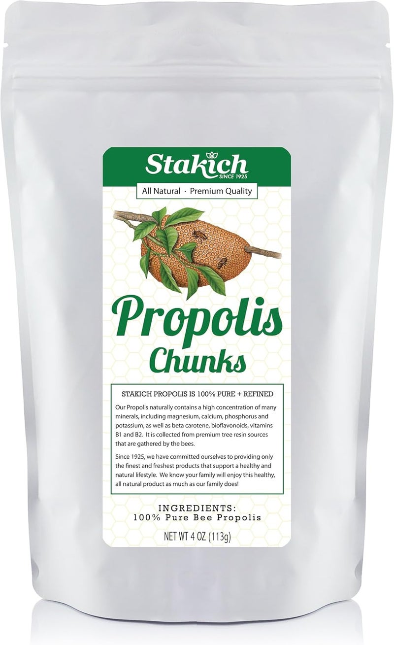 Stakich Propolis Chunks 4 Ounce - All Natural - Image 1