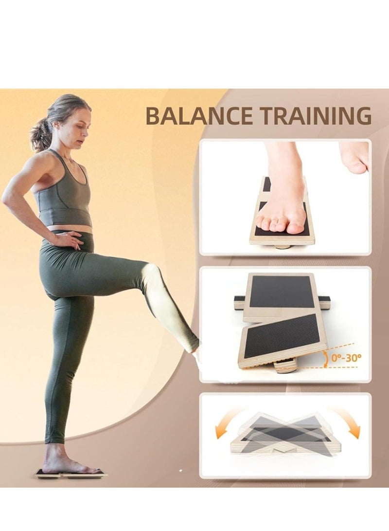 منصة خشبية لتقوية توازن القدم في الكاحل لتدريب التوازن للبالغين الأطفال - Image 2