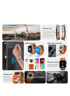 Generic X8+ Plus Ultra Series 8 Smart watch 2.08 Inch IPS display NFC Bluetooth V5 Call Waterproof IP67 Wireless Charger - Gold  - Image 3