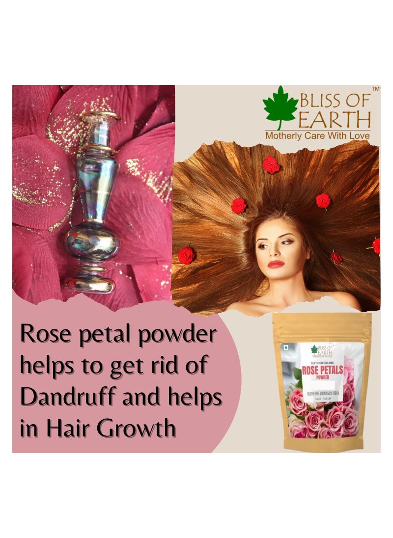 BLISS OF EARTH Bliss Of Earth Pure Natural Rose Petals Powder 2 Of 453GM  Great For Face & Skin Pack Of 2  - Image 2