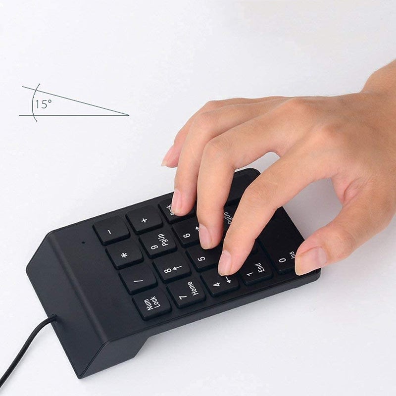 Mini USB Keyboard USB Wired Numeric Keyboard Keypad Adapter 18 Keys Compatible Laptop PC Windows 2000 XP Vista 7 or Millennium Edition - Image 3