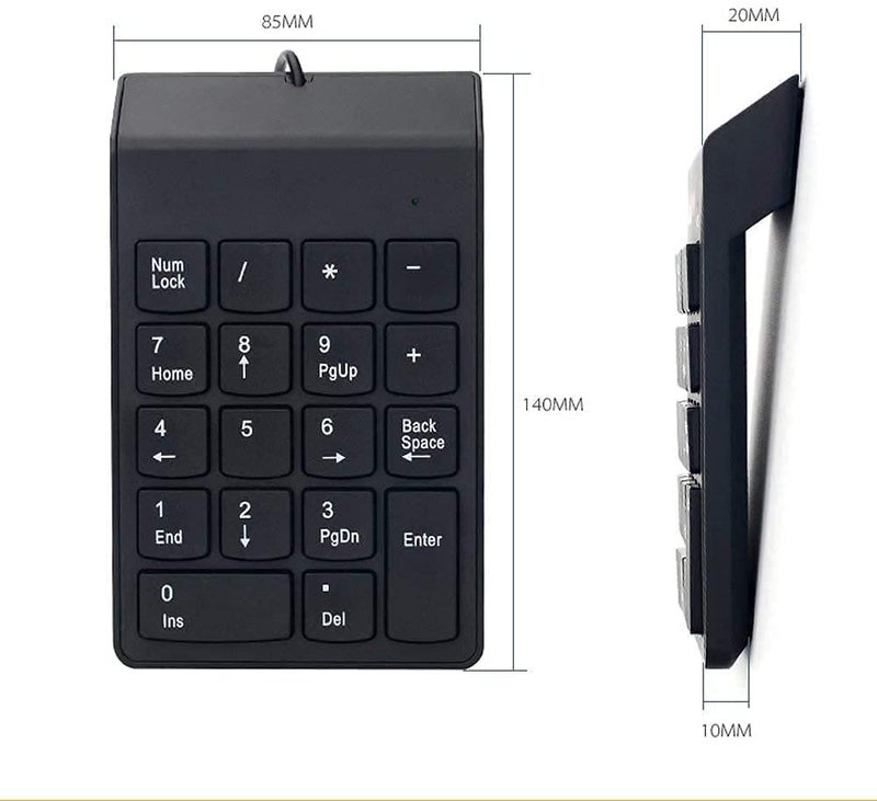 Mini USB Keyboard USB Wired Numeric Keyboard Keypad Adapter 18 Keys Compatible Laptop PC Windows 2000 XP Vista 7 or Millennium Edition - Image 4