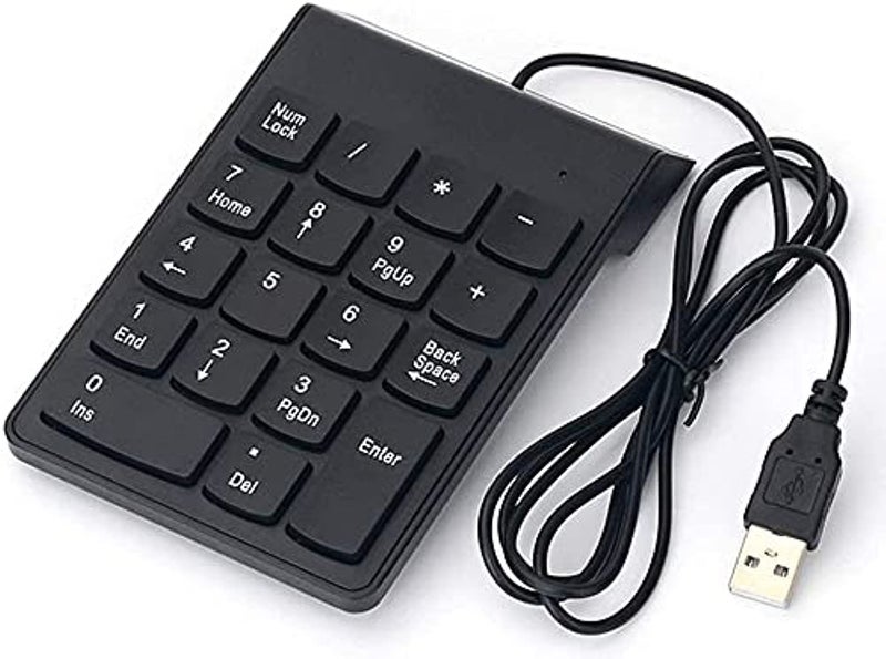 Mini USB Keyboard USB Wired Numeric Keyboard Keypad Adapter 18 Keys Compatible Laptop PC Windows 2000 XP Vista 7 or Millennium Edition - Image 1