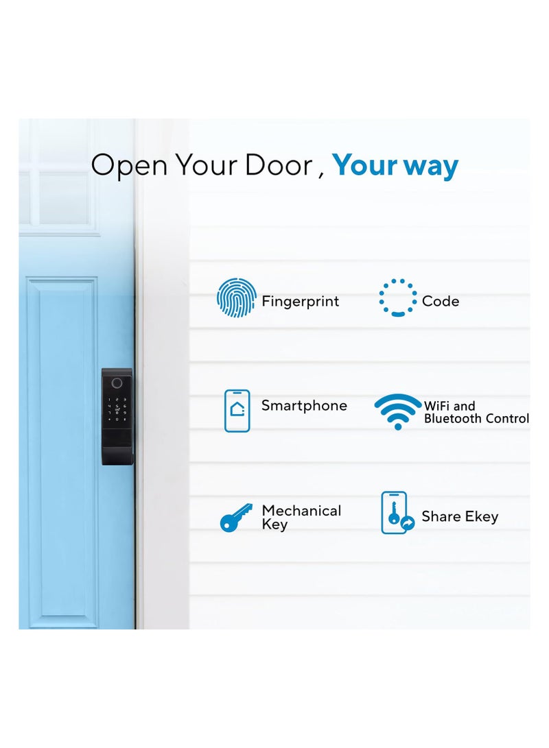 YASUCISS Smart Door Lock,WiFi and Bluetooth 2in1 Fingerprint with Keypads Keyless Entry,APP Control Touchscreen for Office Home Apartment Airbnb - Image 2