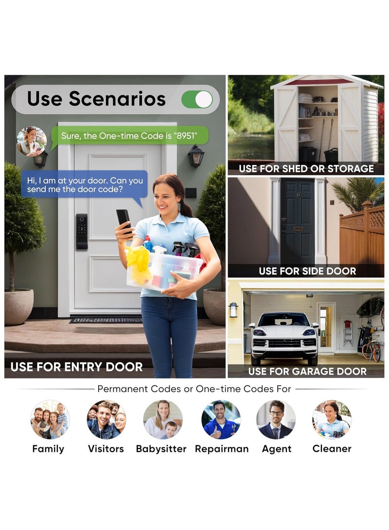 YASUCISS Smart Door Lock,WiFi and Bluetooth 2in1 Fingerprint with Keypads Keyless Entry,APP Control Touchscreen for Office Home Apartment Airbnb - Image 3