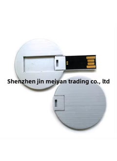 Generic Metal Card Usb Flash Drive Round Flip Usb Flash Drive Wedding Exhibition Event Business Card Usb Flash Drive Suspendrive Free Proofing-Capacity:128GB  - Image 5