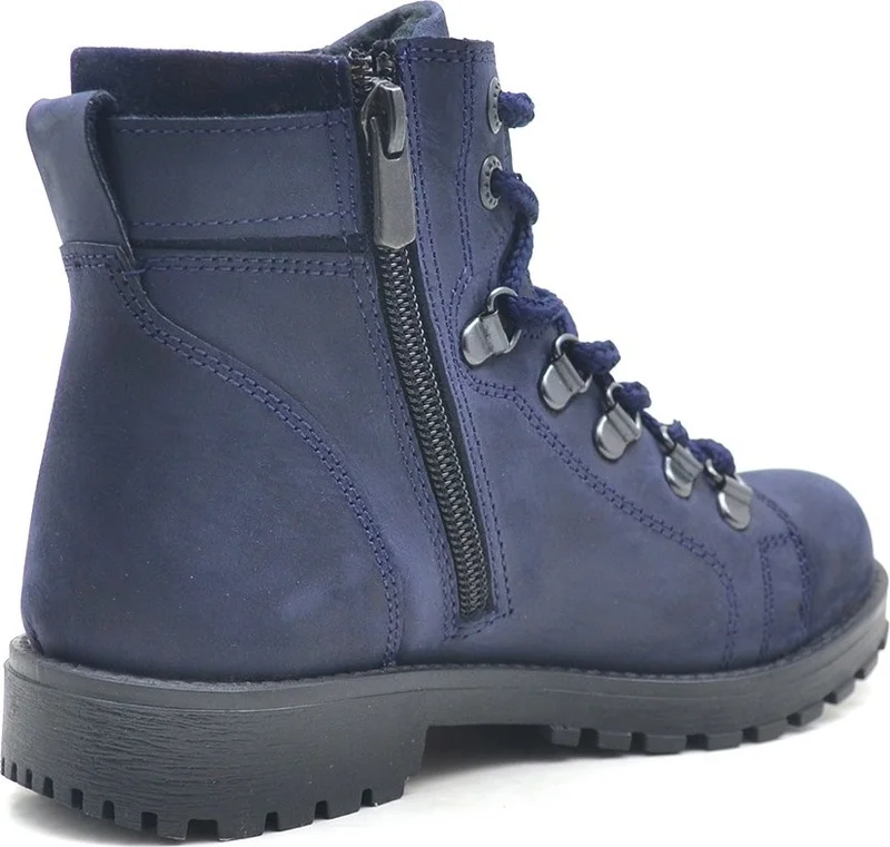راكر Griffon Leather Navy Blue Zipper Kids Boots