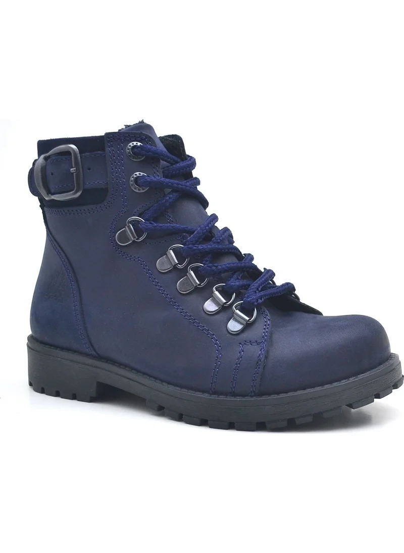 Raker Griffon Leather Navy Blue Zipper Kids Boots
