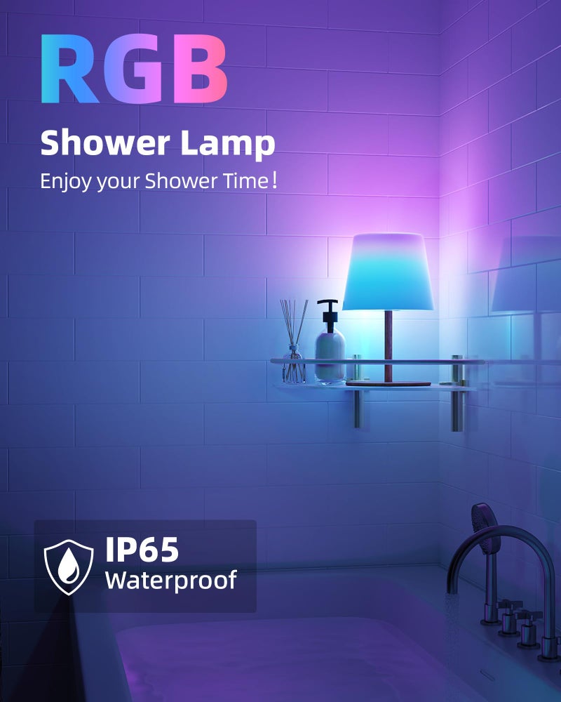 EZVALO Valentines Day Gifts for Her, RGB Color Changing Shower Lamp, 83 Scene Modes, IP65 Waterproof Rechargeable Cordless LED Light for Bathroom, Spa-Like Shower, Patio, Camping, Home Decor, 1Pcs - Image 3