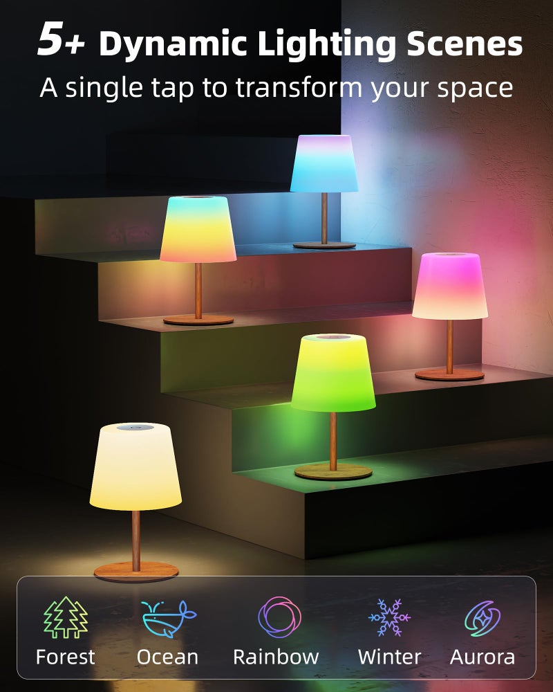 EZVALO Valentines Day Gifts for Her, RGB Color Changing Shower Lamp, 83 Scene Modes, IP65 Waterproof Rechargeable Cordless LED Light for Bathroom, Spa-Like Shower, Patio, Camping, Home Decor, 1Pcs - Image 2