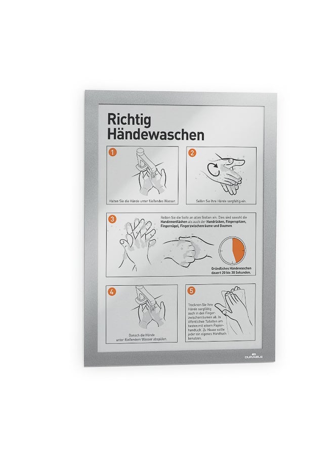 ديورابل مجلد ملف لاصق بحجم A4 | حامل مستندات مغناطيسي ثنائي الوجه للزجاج مضاد للانعكاس للتبديل السريع لوثائق A4 عمودي/أفقي 236×323 مم صنع في ألمانيا — ديوريبل - Image 4