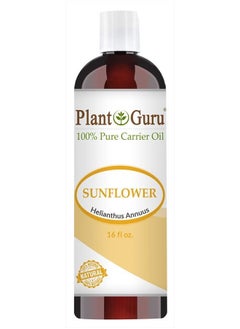 Sunflower Oil 16 oz Cold Pressed Carrier 100% Pure Natural For Skin, Body, Face, and Hair Growth Moisturizer. Great For Creams, Lotions, Lip balm and Soap Making