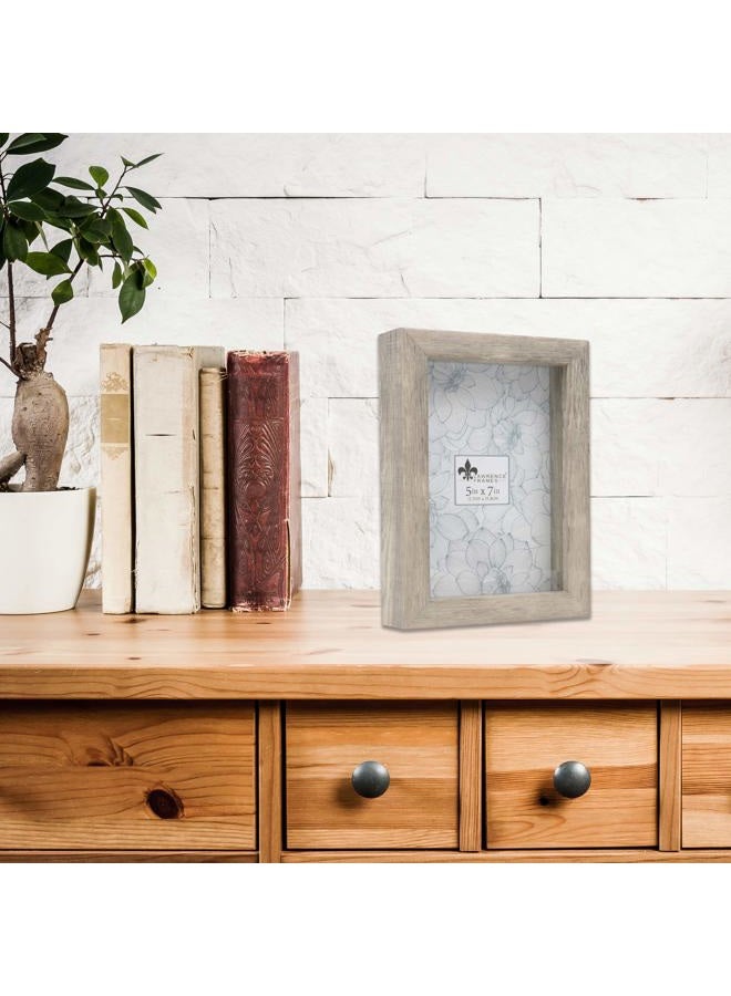 Lawrence Frames Shadow Box Frame, Polystyrene, Natural Gray, 5x7 - Image 5