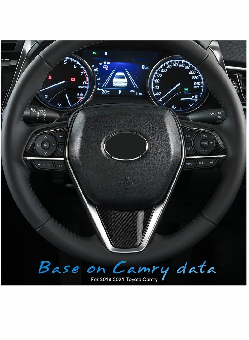 Generic Auto ABS Steering Wheel Cover Trim Frame Sticker Sport Style - Carbon Fiber Grain, for Toyota Camry 2022 2021 2020 2019 2018, for Avalon Accessories (3pcs) - Image 3