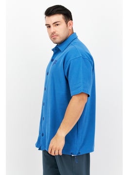 FILA Men Sportswear Fit Short Sleeves Outdoor Polo Shirt, Blue  - Image 2