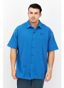 FILA Men Sportswear Fit Short Sleeves Outdoor Polo Shirt, Blue  - Image 1
