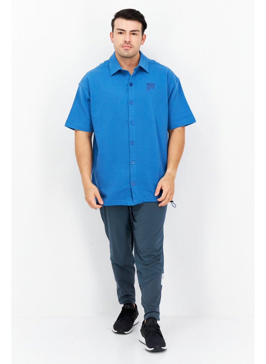 FILA Men Sportswear Fit Short Sleeves Outdoor Polo Shirt, Blue  - Image 4
