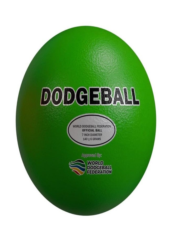 Official Dodgeball, Game Ball, 7-inch Foam, World Dodgeball Federation Approved (WDBF) (Green)