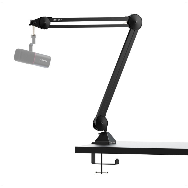 IXTECH Microphone Boom Arm Stand Heavy Duty Adjustable Mic Stand with Cable Ties Desk Mount Arm Stand for Gaming Streaming Podcasting