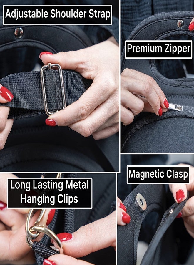 Made Easy Kit Large Insulated Lunch Tote Carrier for Women Men with Front Zipper Pocket, Soft Lightweight, Travel Ready with Padded Shoulder Strap & Magnetic Clasp Handle (Black, Large) - Image 3
