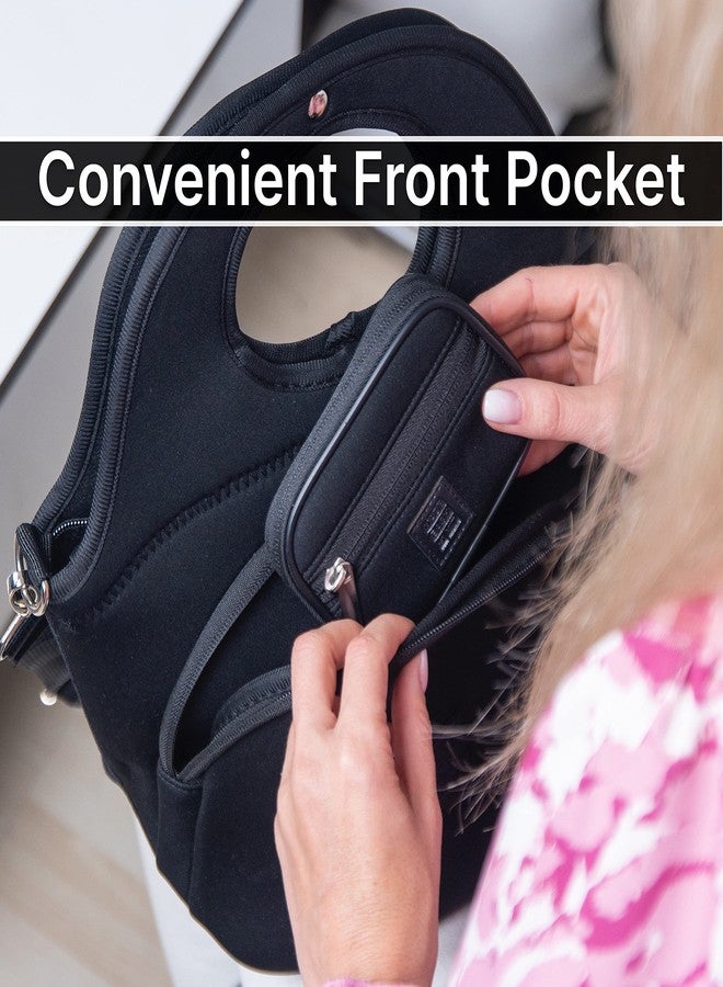 Made Easy Kit Large Insulated Lunch Tote Carrier for Women Men with Front Zipper Pocket, Soft Lightweight, Travel Ready with Padded Shoulder Strap & Magnetic Clasp Handle (Black, Large) - Image 4