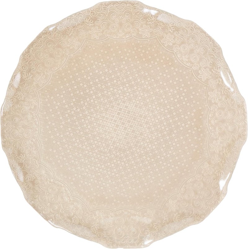ChargeIt by Jay Charge It by Jay Roberta Iris Luster Charger Plate 13 Decorative Glass Service Plate for Home Professional Dining Perfect for Upscale Events Dinner Parties Weddings Catering 1 Piece Pearl - Image 1