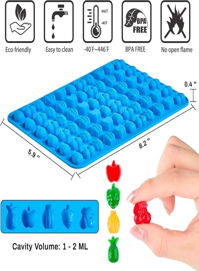 FirstTry Mini Fruit Candy Mold I 3D Fondant Apple Cherry Grape Banana Pineapple Shape Silicone Gummy Mould I for DIY Homemade Cake Pastry Cupcake Topper Jelly Chocolate Ice Cube Making - 66 Cavity - Image 2