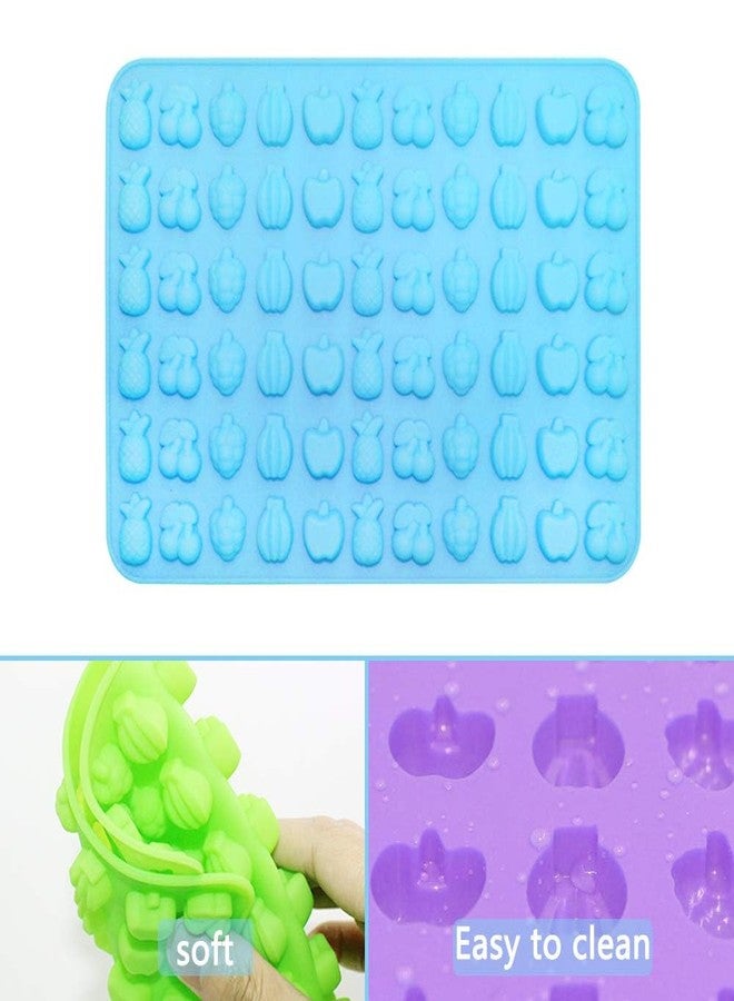 FirstTry Mini Fruit Candy Mold I 3D Fondant Apple Cherry Grape Banana Pineapple Shape Silicone Gummy Mould I for DIY Homemade Cake Pastry Cupcake Topper Jelly Chocolate Ice Cube Making - 66 Cavity - Image 5