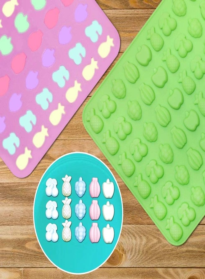 FirstTry Mini Fruit Candy Mold I 3D Fondant Apple Cherry Grape Banana Pineapple Shape Silicone Gummy Mould I for DIY Homemade Cake Pastry Cupcake Topper Jelly Chocolate Ice Cube Making - 66 Cavity - Image 4