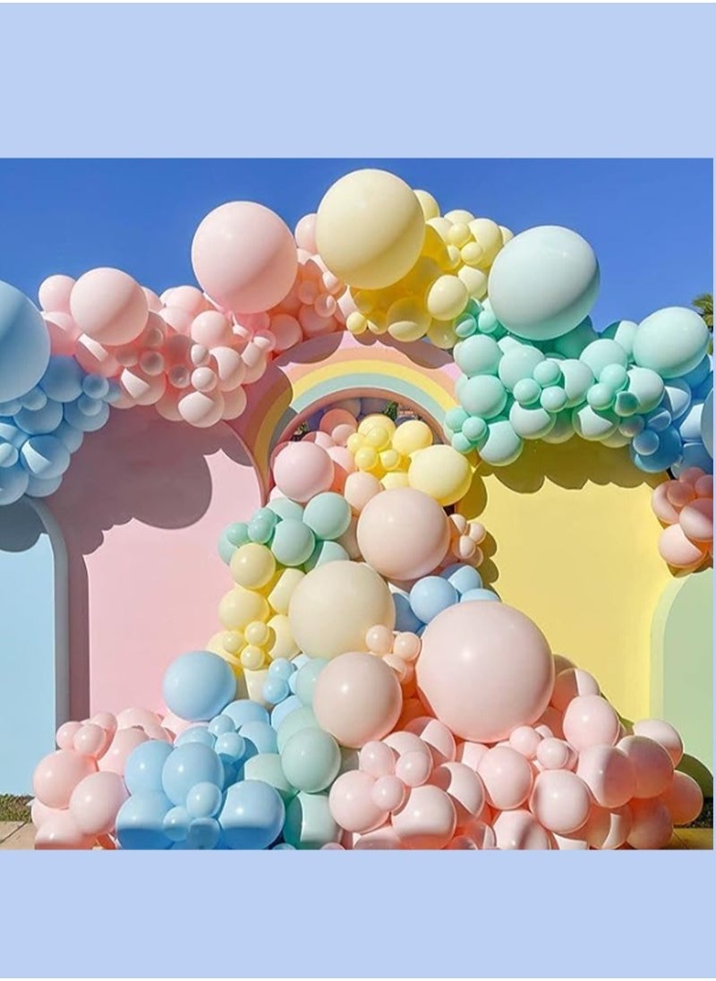 Sharpdo Balloons Assorted Color Macaron Balloons Colorful Band Gold Wave Ball Rainbow Candy Color Balloon for Kidâ€™s Birthday Party Baby Graduation Party Supplies - Image 1