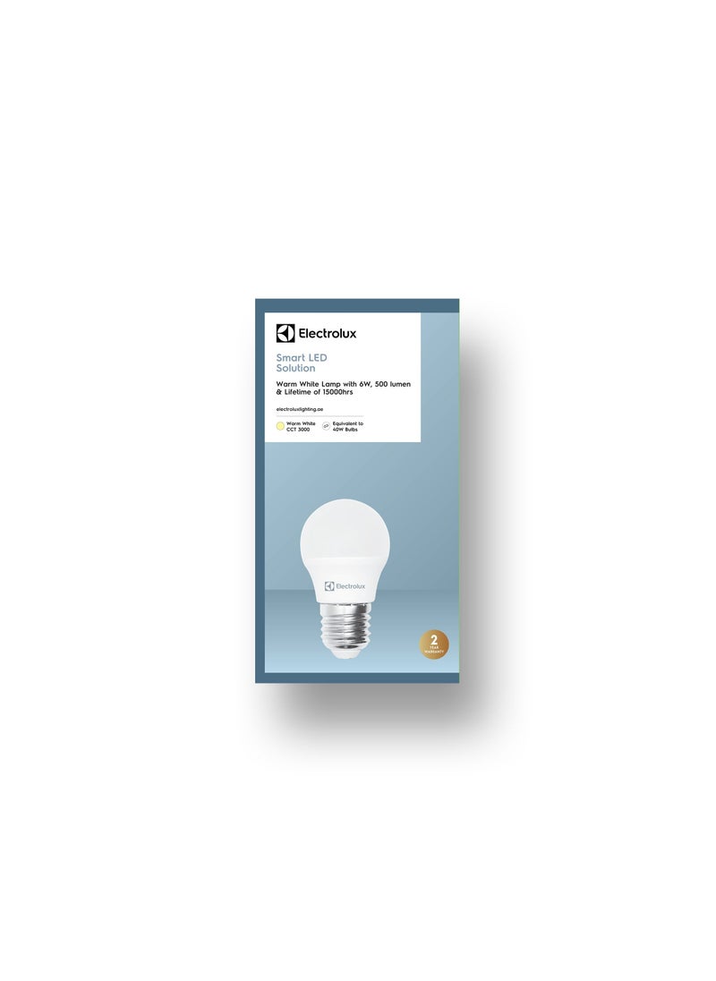 Electrolux لامبة إلكترو لوكس للتقنية الذكية LED دافئة بيضاء، 6 واط، 500 لومن، 15000 ساعة عمر  - Image 2