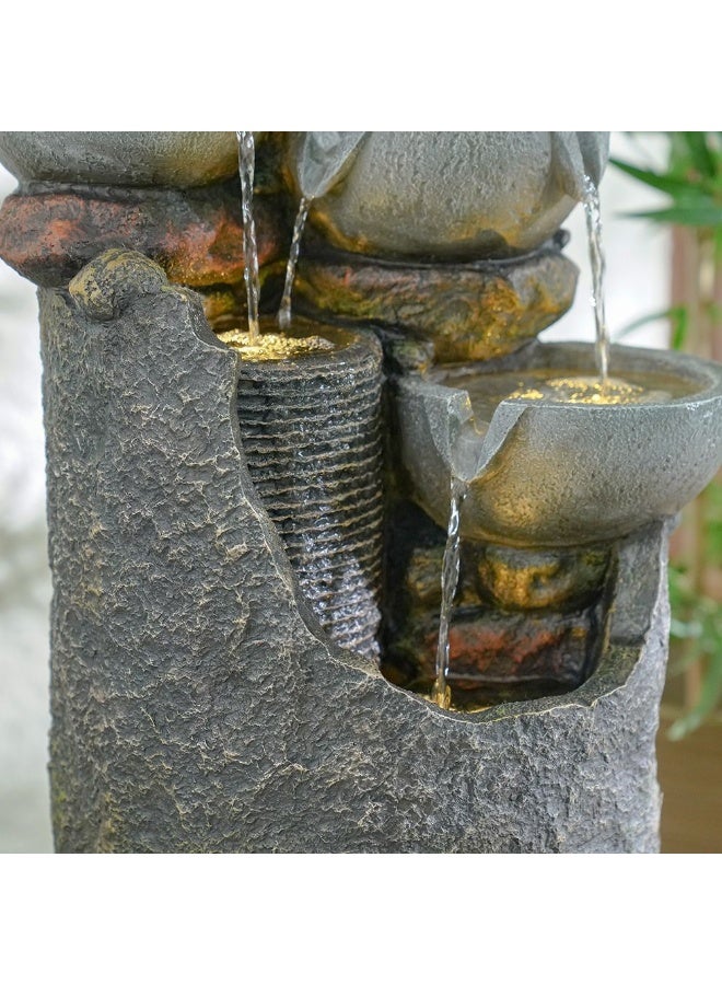 DANUBE HOME Compact Mingle Mist Water Fountain – Relaxing Mist & Waterfall Effect Tabletop Feature, Indoor & Small Outdoor Water Decor for Apartments & Offices 33×35×63 cm - Image 2