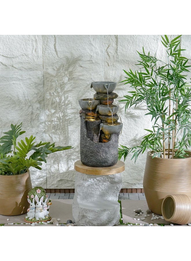 DANUBE HOME Compact Mingle Mist Water Fountain – Relaxing Mist & Waterfall Effect Tabletop Feature, Indoor & Small Outdoor Water Decor for Apartments & Offices 33×35×63 cm - Image 4