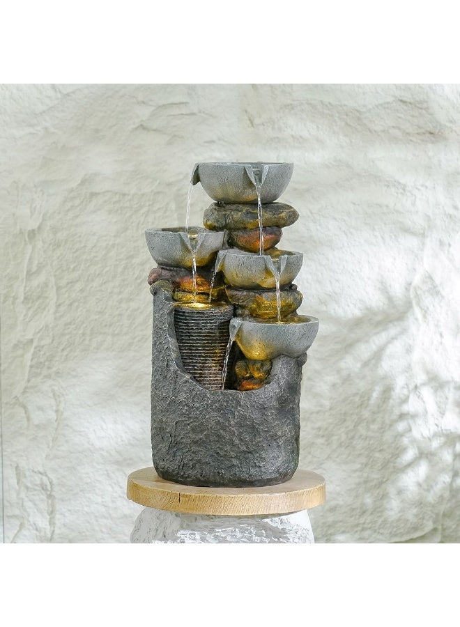 DANUBE HOME Compact Mingle Mist Water Fountain – Relaxing Mist & Waterfall Effect Tabletop Feature, Indoor & Small Outdoor Water Decor for Apartments & Offices 33×35×63 cm - Image 1