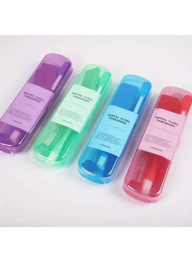 Orange Portable Dental Care Kit 8pc Toothbrush Floss Mirror Travel Essentials - Image 5