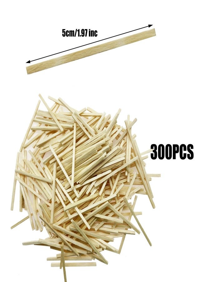 Cayway 300 Pieces Miniature Wood Sticks Wooden Dowels Unfinished Hardwood Strips Natural for DIY Crafts Model Making Production of Railing Houses(50mm*2mm*2mm) - Image 2