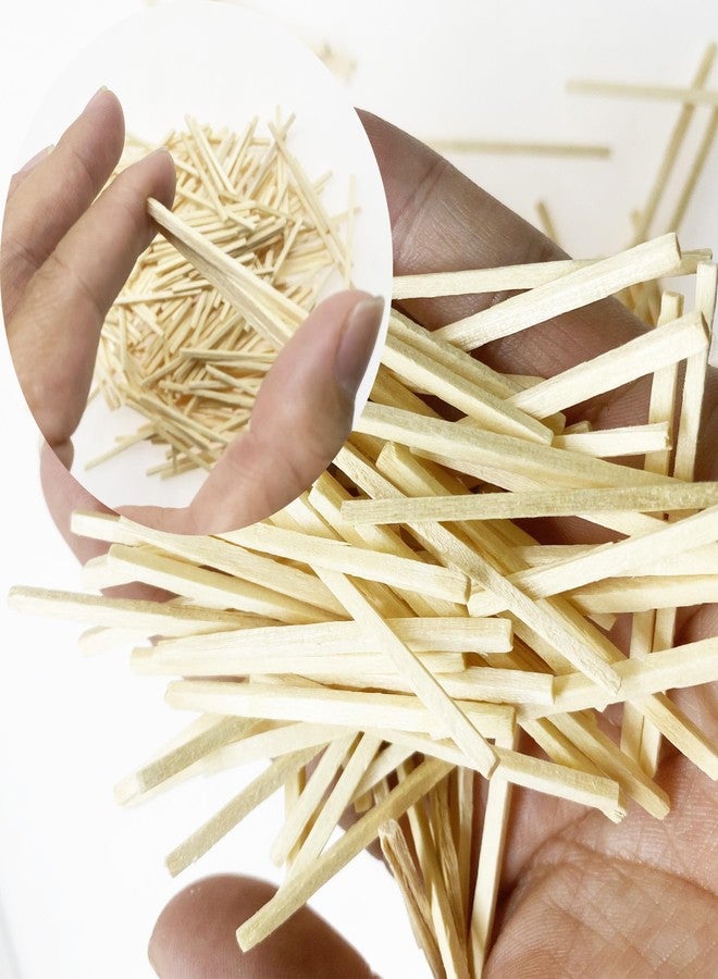 Cayway 300 Pieces Miniature Wood Sticks Wooden Dowels Unfinished Hardwood Strips Natural for DIY Crafts Model Making Production of Railing Houses(50mm*2mm*2mm) - Image 4