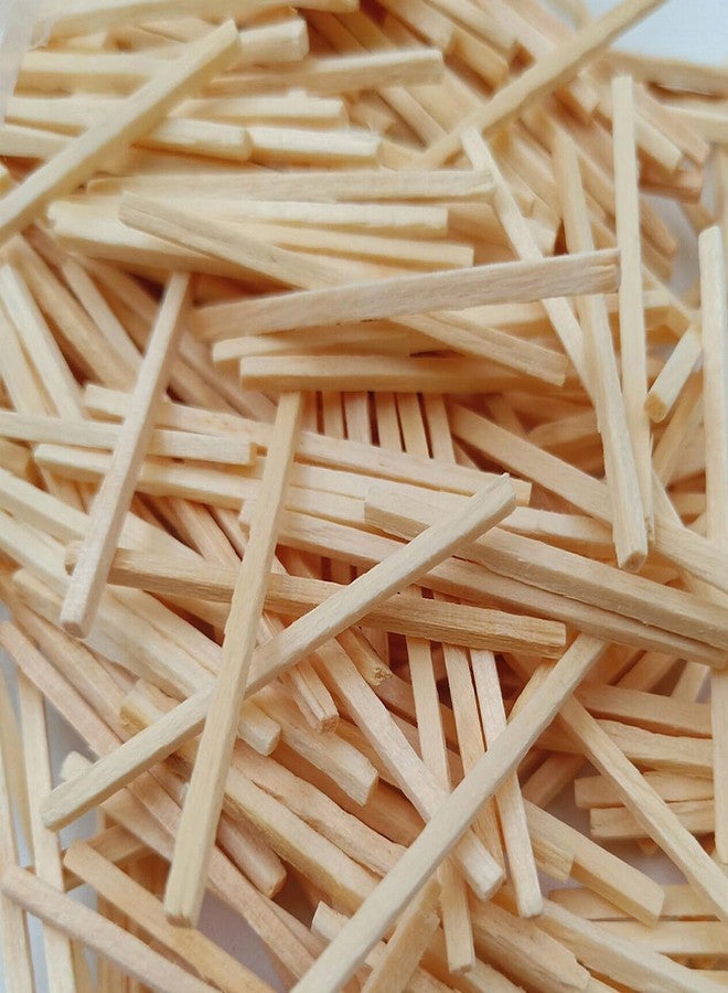 Cayway 300 Pieces Miniature Wood Sticks Wooden Dowels Unfinished Hardwood Strips Natural for DIY Crafts Model Making Production of Railing Houses(50mm*2mm*2mm) - Image 5