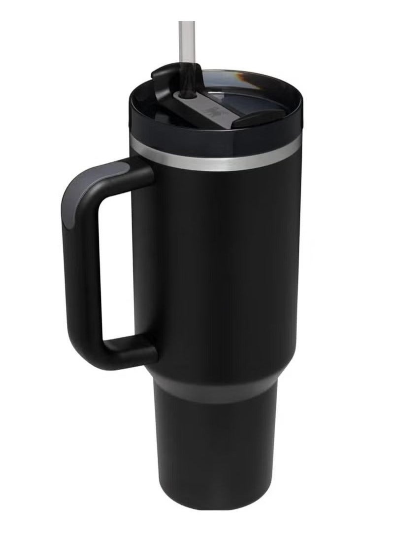 Stanley 40oz Stanley Quencher H20 Flowstate Stainless Steel Vacuum Insulated Tumbler with Lid and Straw for Water, Iced Tea or Coffee, Smoothie and More, Cream (Black)  - Image 2