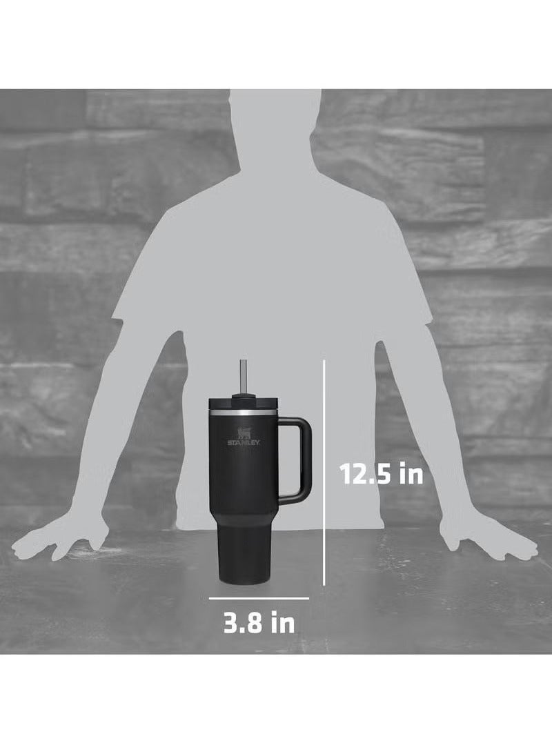 Stanley 40oz Stanley Quencher H20 Flowstate Stainless Steel Vacuum Insulated Tumbler with Lid and Straw for Water, Iced Tea or Coffee, Smoothie and More, Cream (Black)  - Image 4