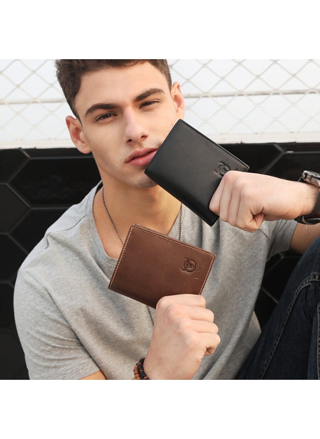 BULLCAPTAIN - Leather Wallet Large Capacity Wallet Credit Card Holder for Men with 15 Card Slots - Image 1