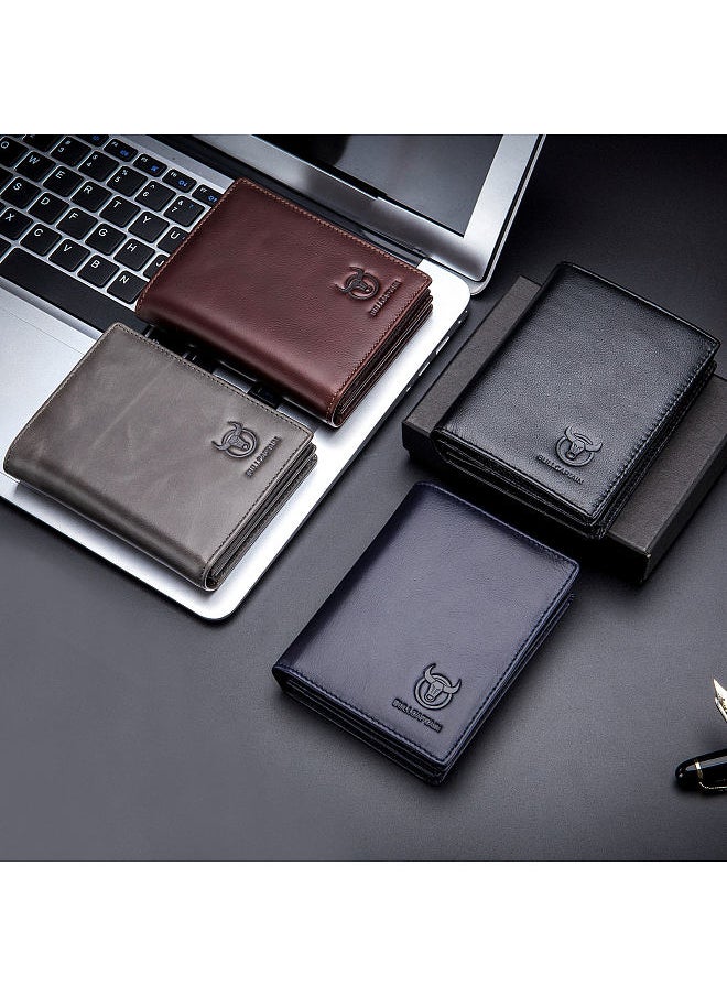 BULLCAPTAIN - Leather Wallet Large Capacity Wallet Credit Card Holder for Men with 15 Card Slots - Image 1